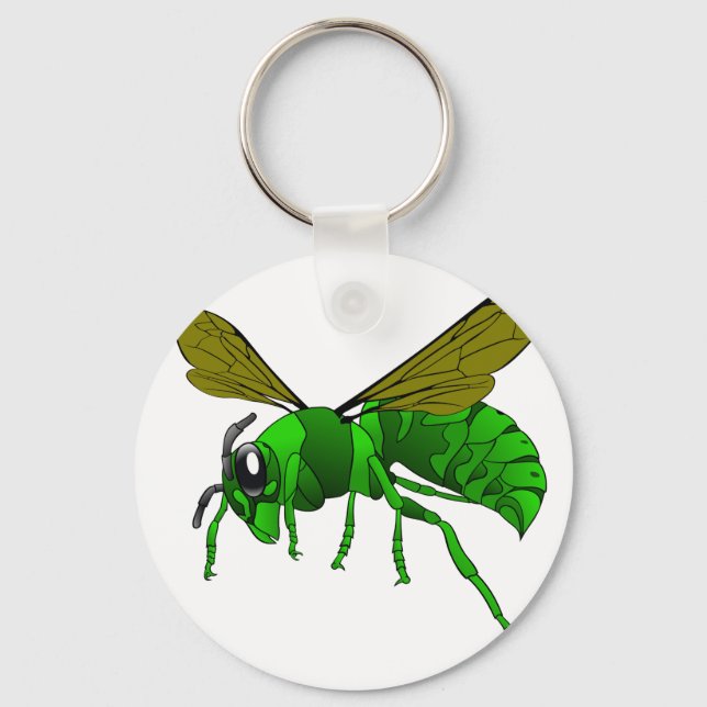 Llavero Abeja de avispón verde personalizado y lima (Anverso)