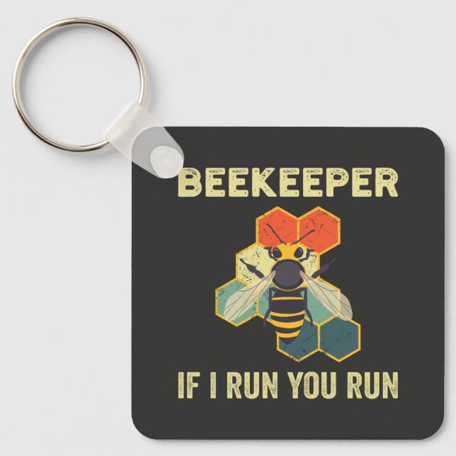 Llavero Abeja divertida Bee Honeycomb (Anverso)