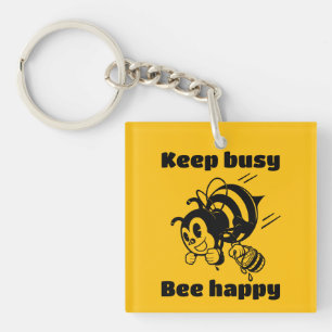 Llavero Abeja Divertida Mantén la Abeja Ocupada Feliz Dibu