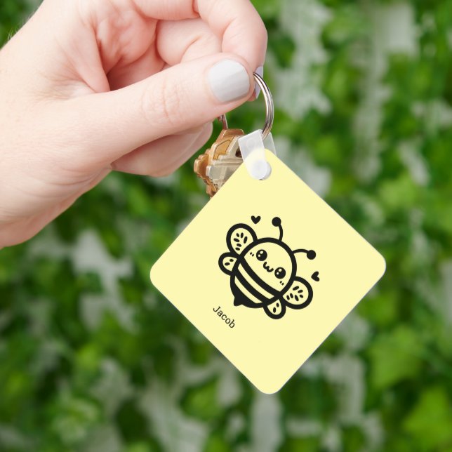 Llavero Abeja dulce de miel - Kawaii Lursery Line Art (Mano)