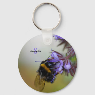 Llavero Abeja en una Tansy Azul