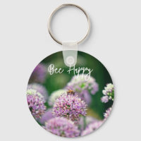 Abeja feliz con motivación de la flor purple Alliu