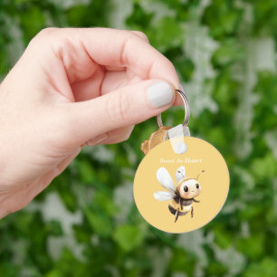 Llavero Abeja Feliz Linda Dulce Como Miel Dorada
