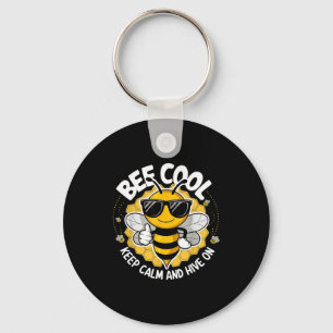 Llavero Abeja genial mantén la calma y colmena divertida a