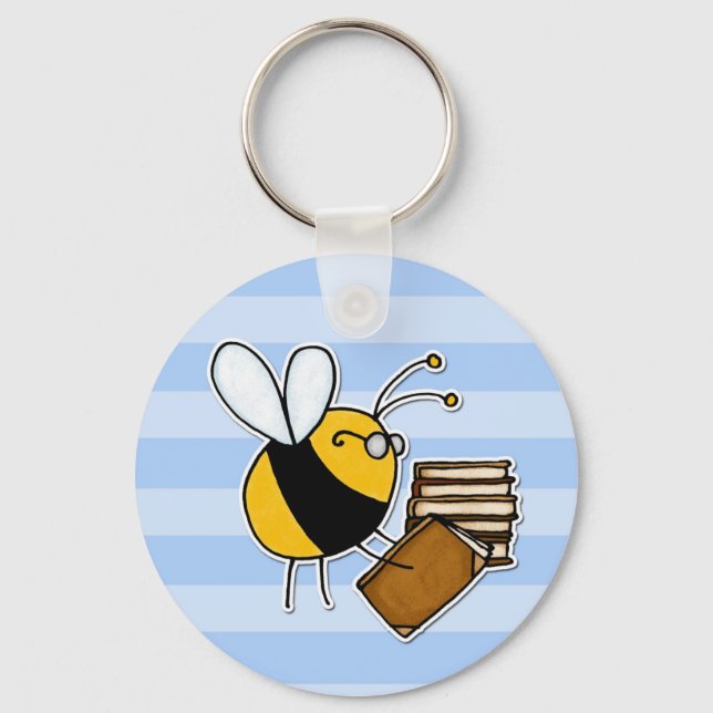 Llavero abeja trabajadora - bibliotecaria (Anverso)