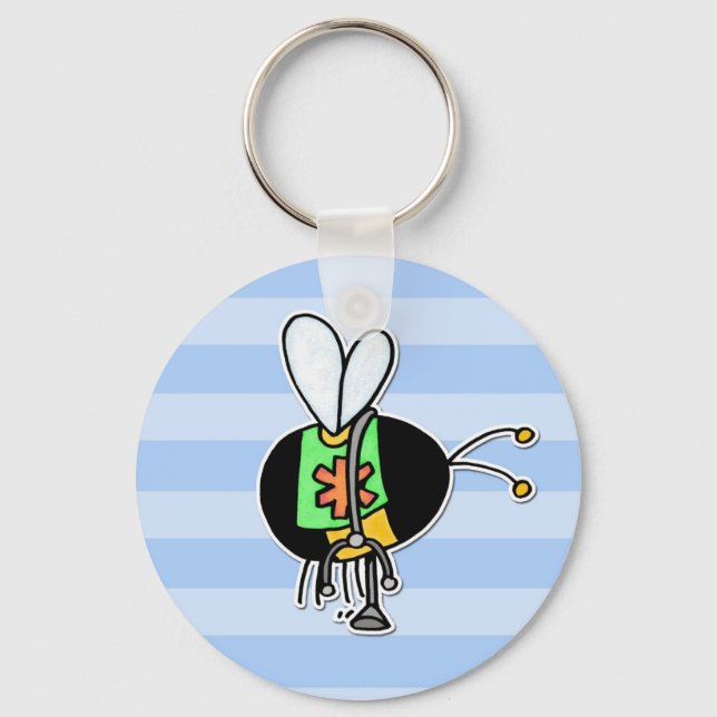 Llavero abeja trabajadora - paramédica (Anverso)