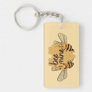 Llavero Abejas de dibujos animados lindas con corazón de p