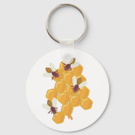 Llavero Abejas de miel y diseño de mimbre