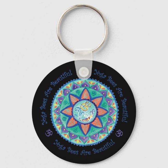 Llavero Abejas de Yoga Om Mandala (Anverso)