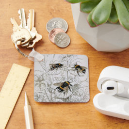 Llavero Abejas humildes y flores silvestres