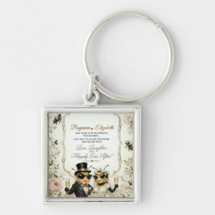 Llavero Abejas melíferas adorables, boda floral elegante
