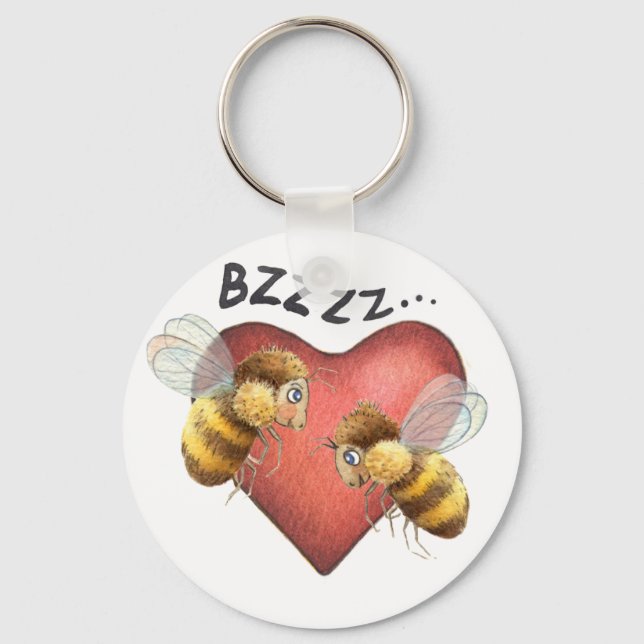 Llavero Abejas y forma del corazón adorables (Anverso)