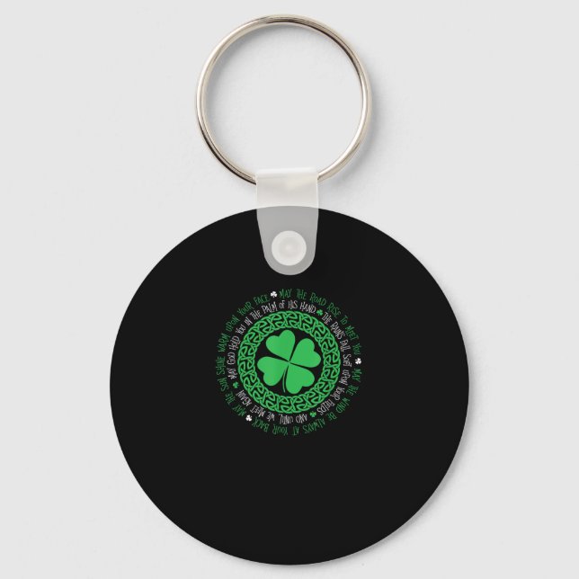 Llavero Abendecimiento Irlandés Knot Celtic 4 Leaf Clover  (Anverso)