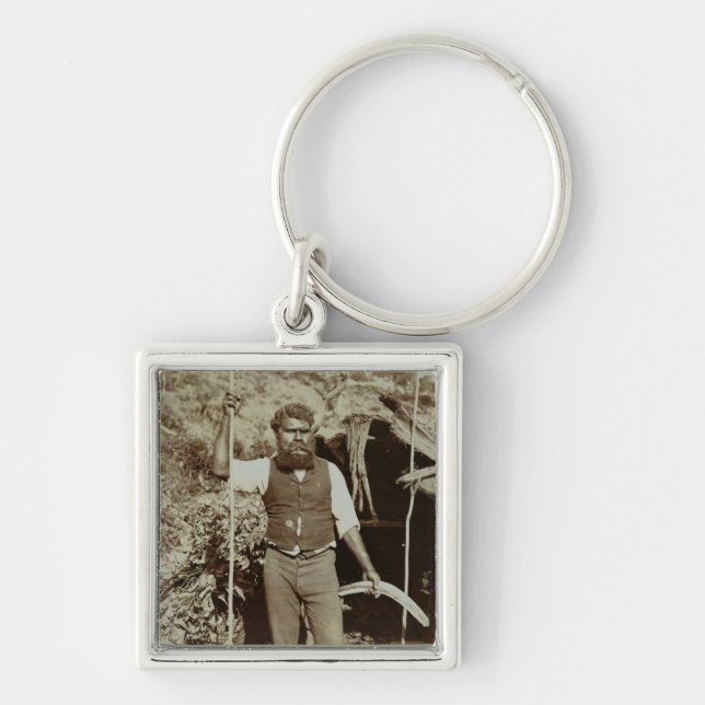 Llavero Aborigen con un bumerán, c.1860s (foto de la (Frente)