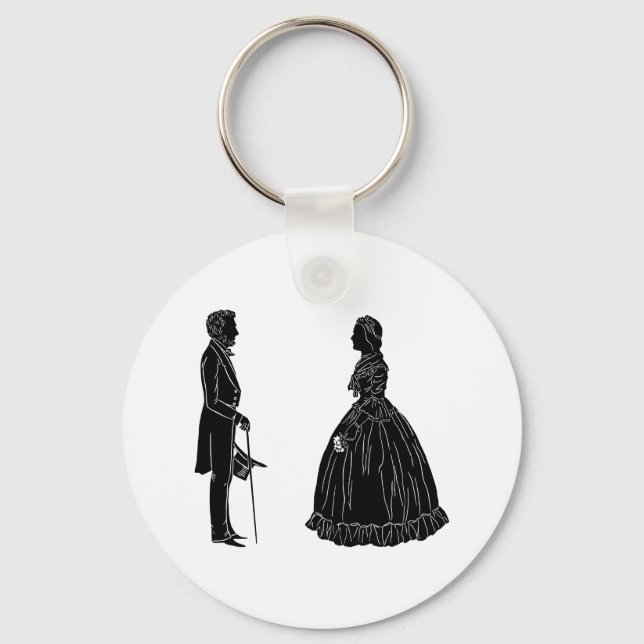 Llavero abraham lincoln mary todd lincoln silhouette (Anverso)