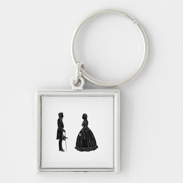 Llavero abraham lincoln mary todd lincoln silhouette (Frente)