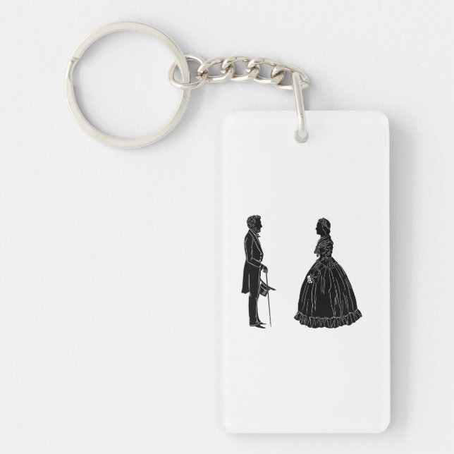 Llavero abraham lincoln mary todd lincoln silhouette (Frente)