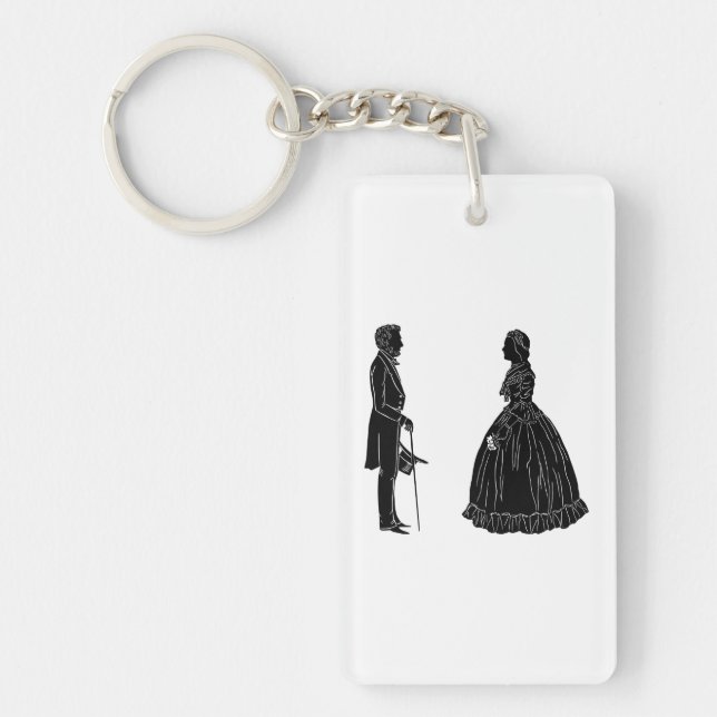 Llavero abraham lincoln mary todd lincoln silhouette (Frente)