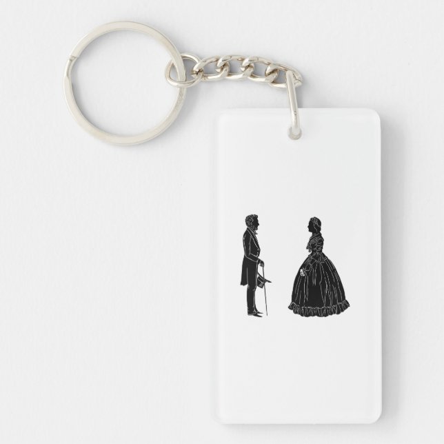 Llavero abraham lincoln mary todd lincoln silhouette (Frente)