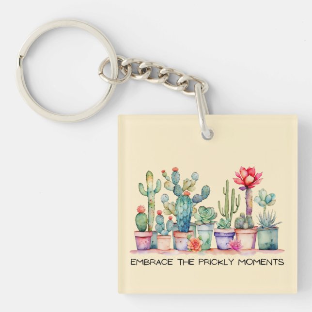 Llavero Abraza Los Pricos Momentos De Cacti Y Suculentos (Frente)