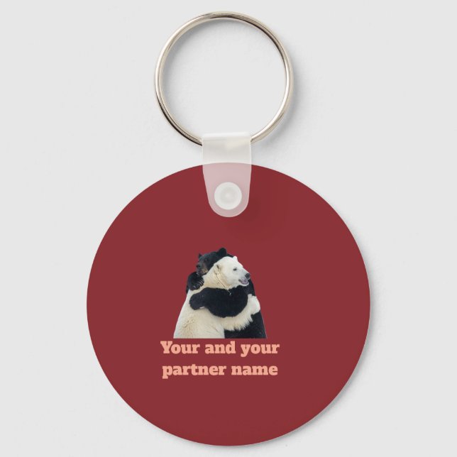 Llavero Abrazo de Oso Amor (Personalizable) (Anverso)