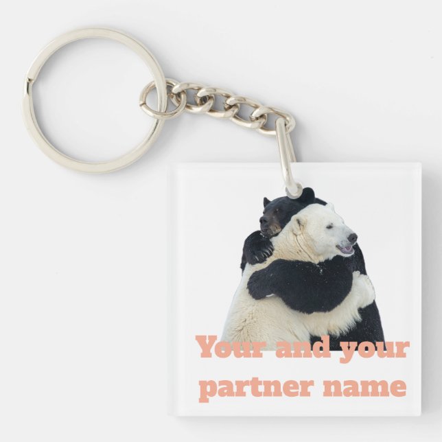 Llavero Abrazo de Oso Amor (Personalizable) (Frente)