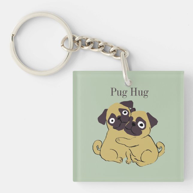 Llavero Abrazo de pug  (Frente)