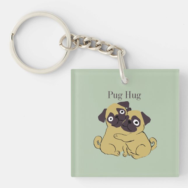 Llavero Abrazo de pug  (Frente)