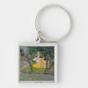Llavero Abrazo de Radha y de Krishna en una arboleda del