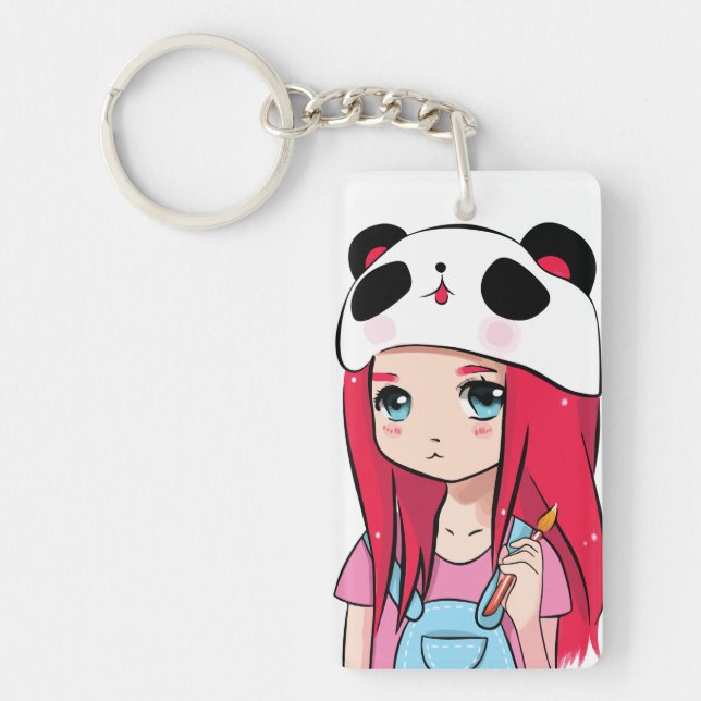 Llavero Abrazos de Panda y Sueños Carmesí (Frente)