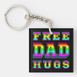Llavero Abrazos gratis de papá en tipografía colorida de a