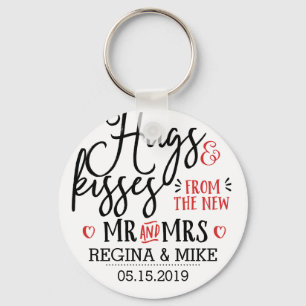 Llavero Abrazos y besos nuevo Sr. y Sra. Handwriting Scipt
