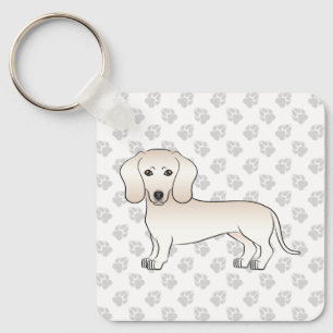 Llavero Abrigo suave crema perro de dibujos animados Dachs