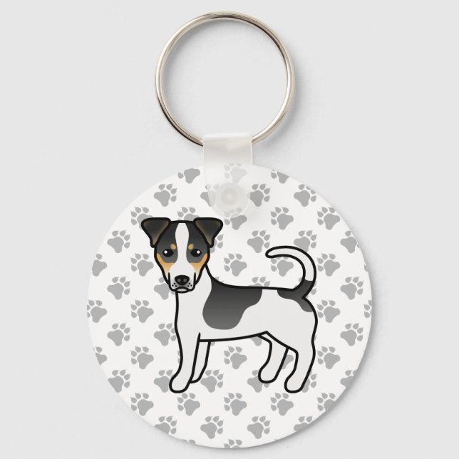 Llavero Abrigo suave tricolor Jack Russell Terrier Dog (Anverso)