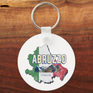Llavero Abruzzo Italia Región Retro Mapa de recuerdos de é