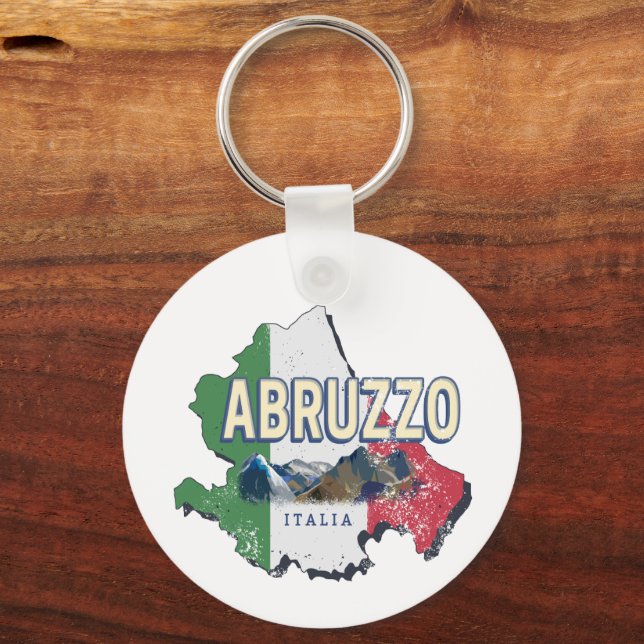 Llavero Abruzzo Italia Región Retro Mapa de recuerdos de é (Anverso)