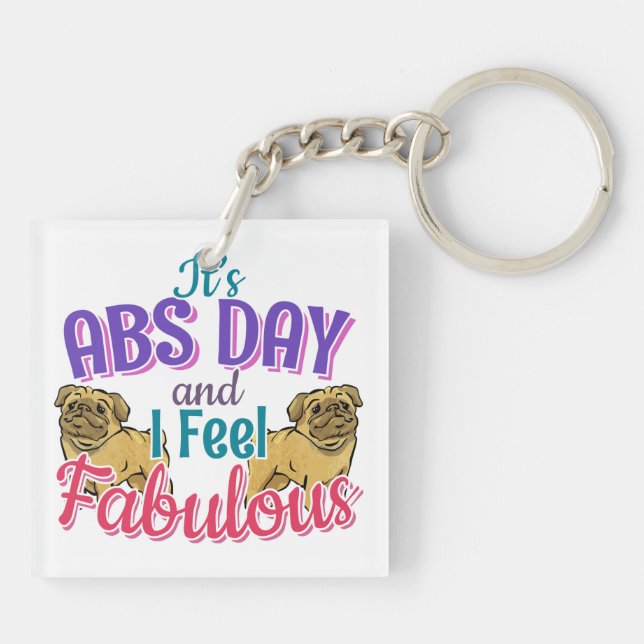 Llavero Abs Day Core Workout - Pug Dog Lover (Atrás)
