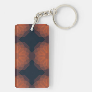 Llavero abstracción de flor geométrica moderna y naranja