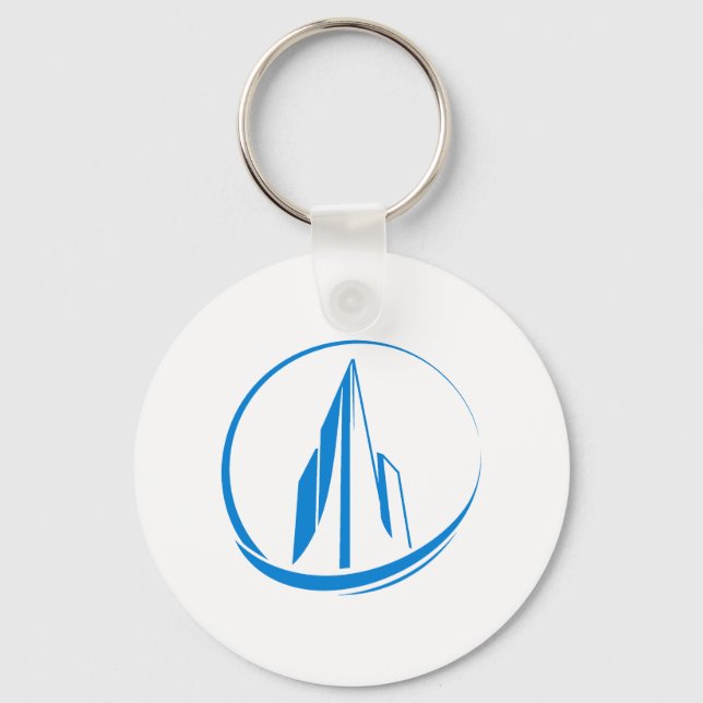 Llavero Abstract Building Peak Cityscape Circle (Anverso)