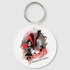 Llavero Abstract Carnival Panman in Red White and Black