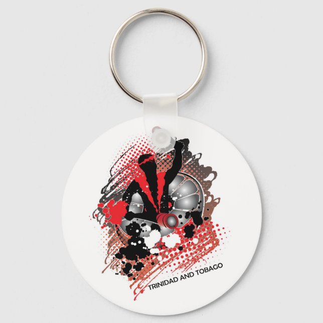 Llavero Abstract Carnival Panman in Red White and Black (Anverso)