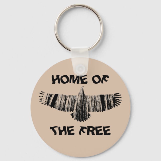 Llavero Abstract Eagle Tree Silhouettes Home Of The Free   (Anverso)