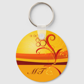 Llavero Abstract Floral Inicial Keychain