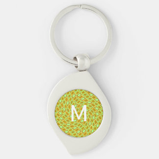 Llavero Abstract geometric swirl retro lime pattern