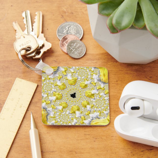 Llavero Abstract Golden Yellow Symmetrical Fractal (Escritorio )