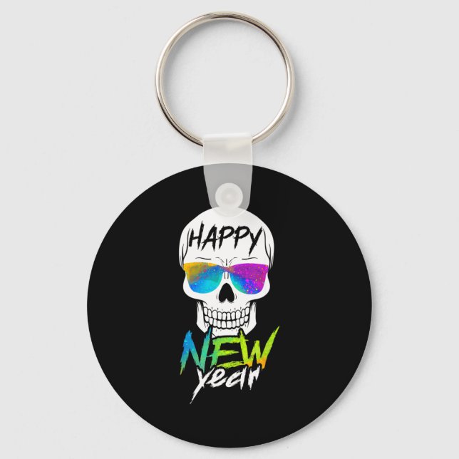 Llavero Abstract Happy New Skull Year  (Anverso)