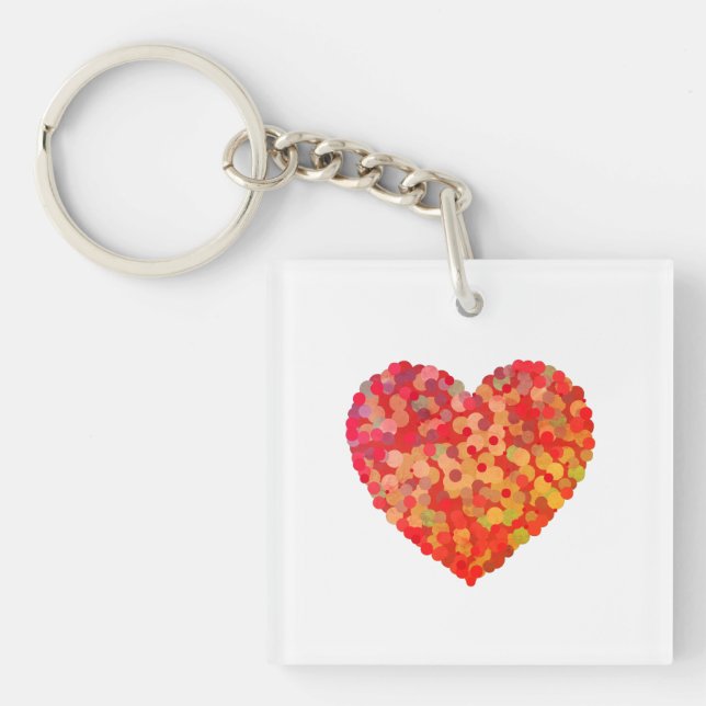 Llavero Abstract Heart Confetti Art (Frente)