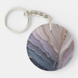 Llavero Abstract Marble Acrylic Keychain with Gold Accents