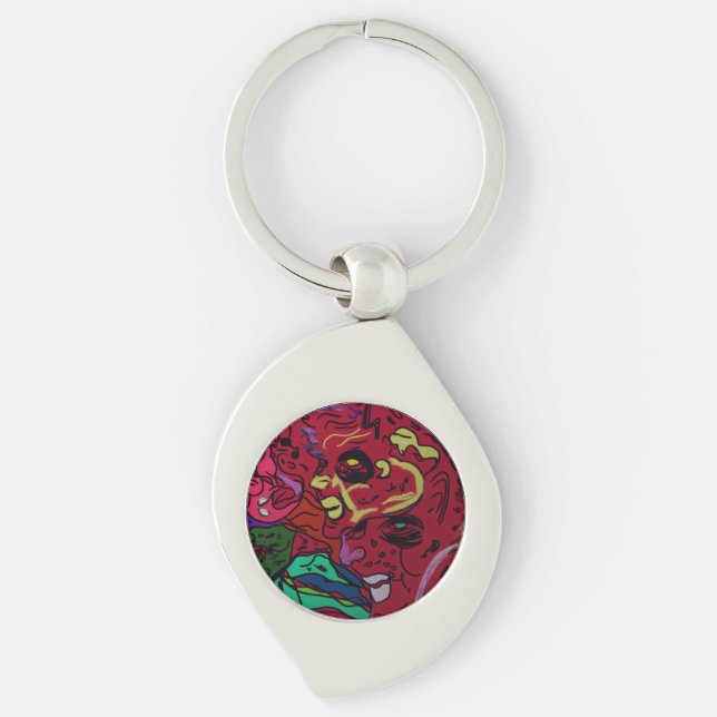 Llavero Abstract Moon Galaxy Art Metal Keychain (Anverso)