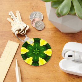 LLAVERO ABSTRACT YELLOW AND GREEN DRAWING. SAMER BRASIL. 3